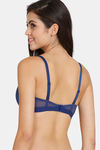 Zivame Beautiful Basics Padded Wired 3/4Th Coverage Lace Bra - Blue Depth — thumbnail 2